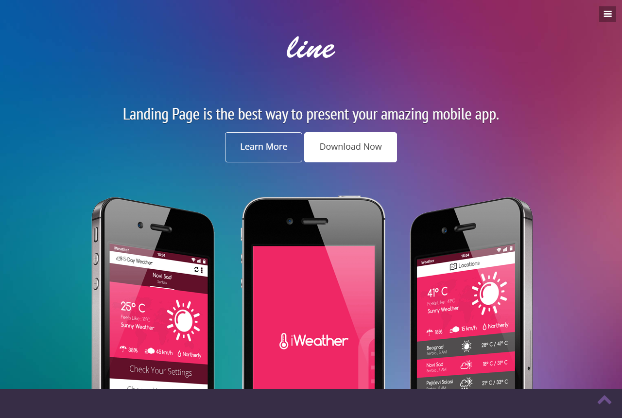 Line Free App Landing Page