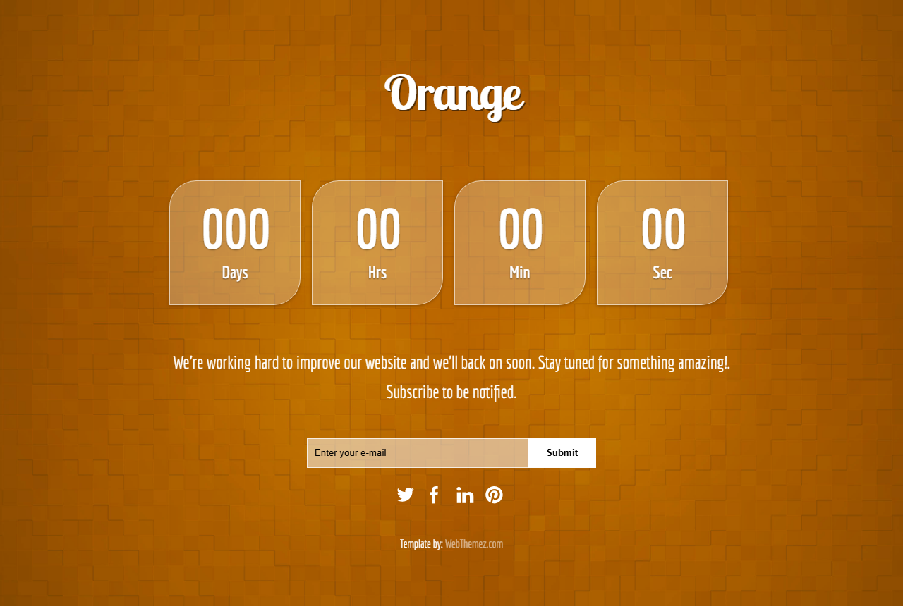 Orange Coming Soon Html